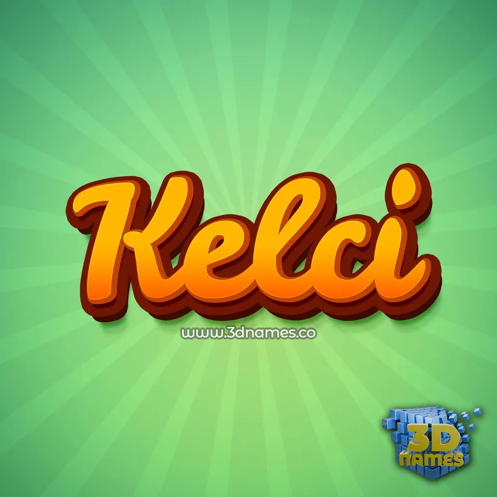 kelci in Green Rays style - 3D name wallpaper