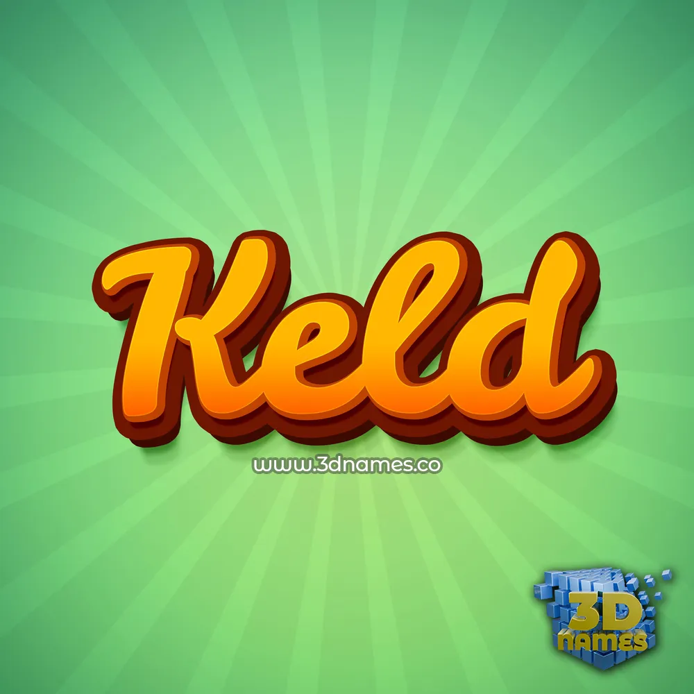 keld in Green Rays style - 3D name wallpaper
