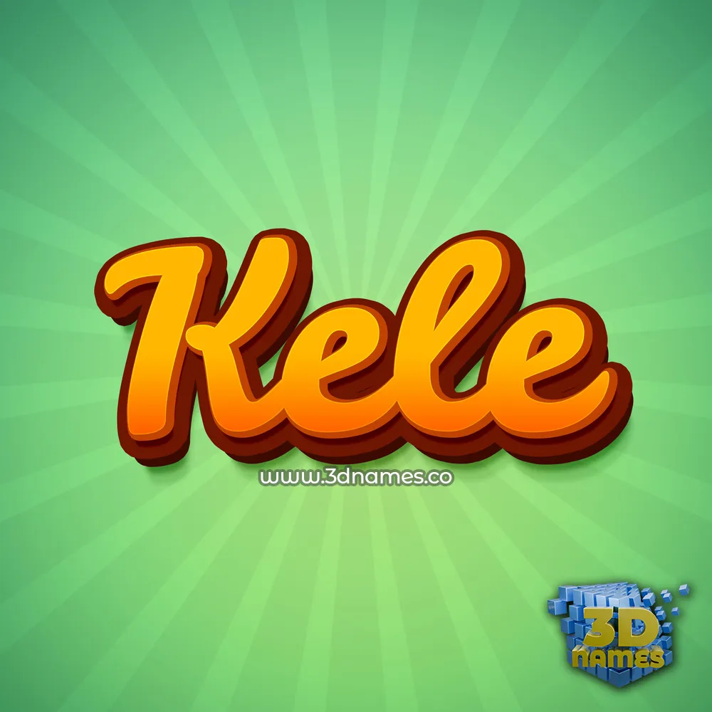 kele in Green Rays style - 3D name wallpaper