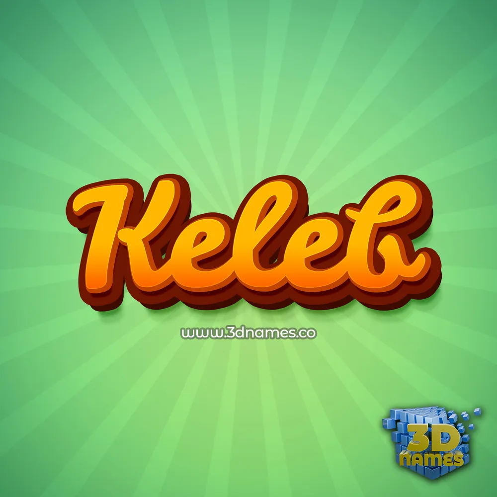 keleb in Green Rays style - 3D name wallpaper