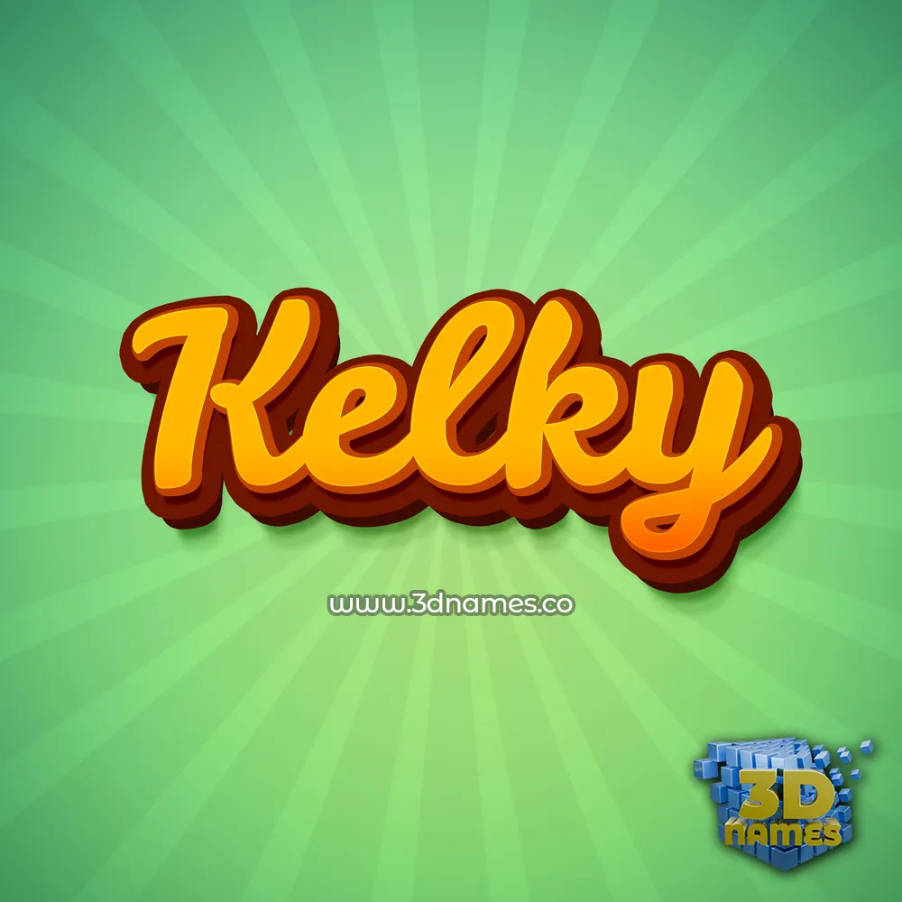 kelky in Green Rays style - 3D name wallpaper