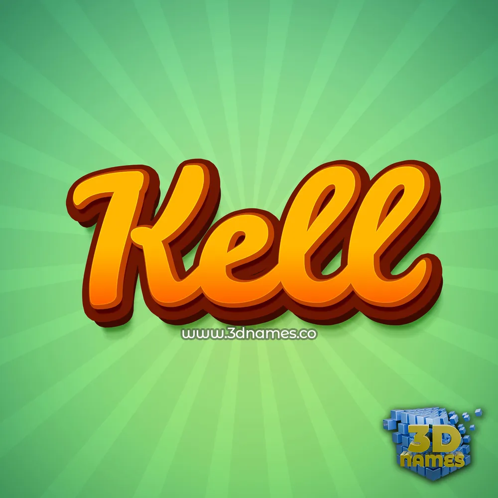 kell in Green Rays style - 3D name wallpaper