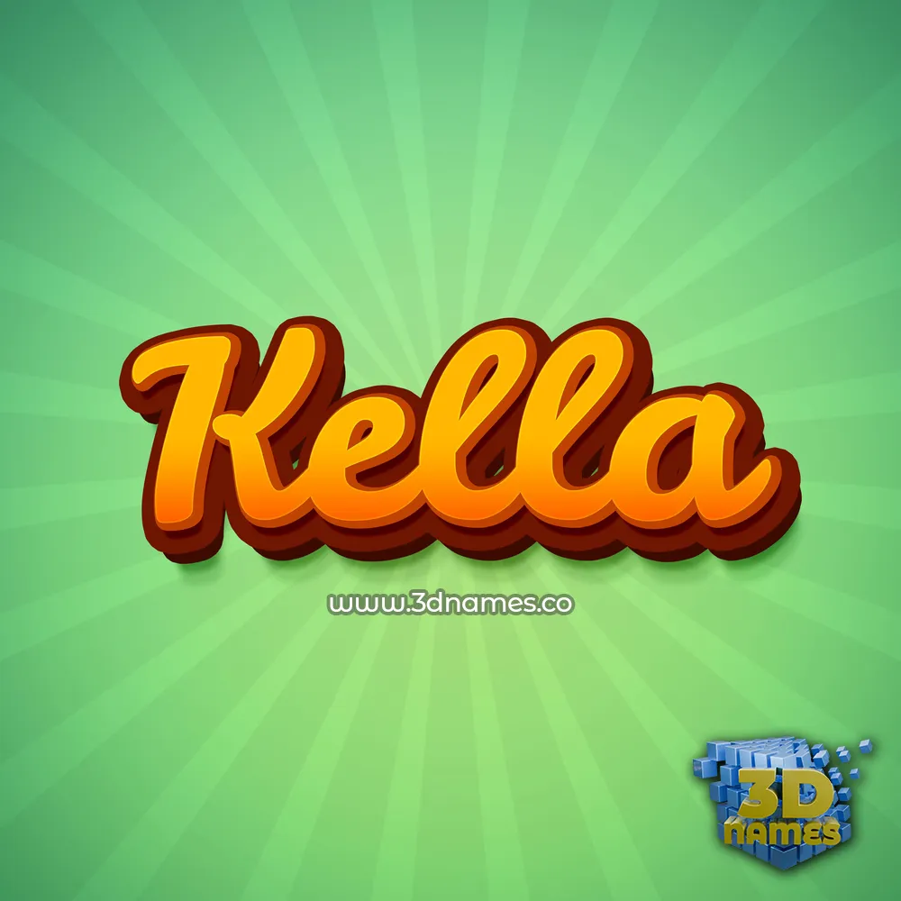 kella in Green Rays style - 3D name wallpaper