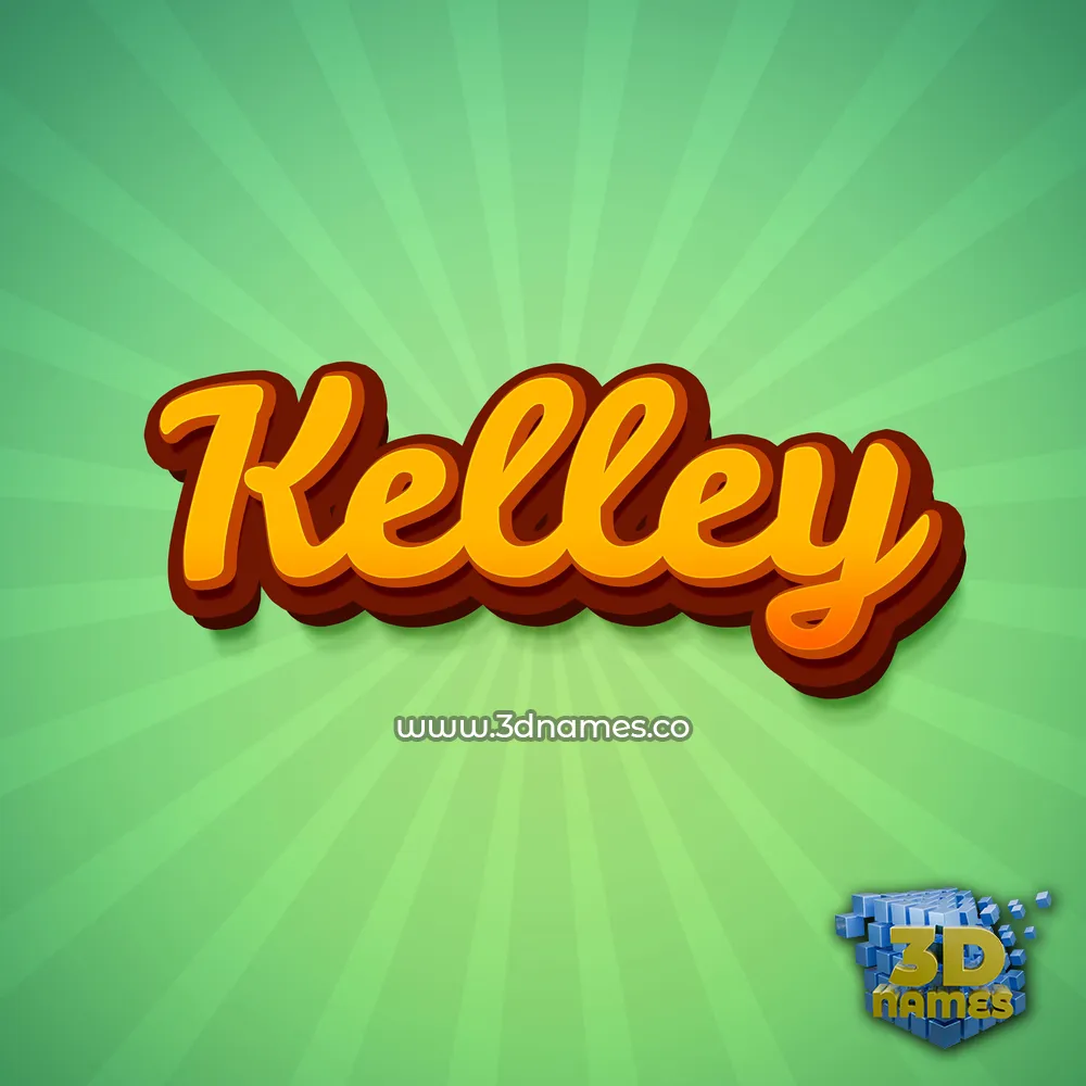 kelley in Green Rays style - 3D name wallpaper