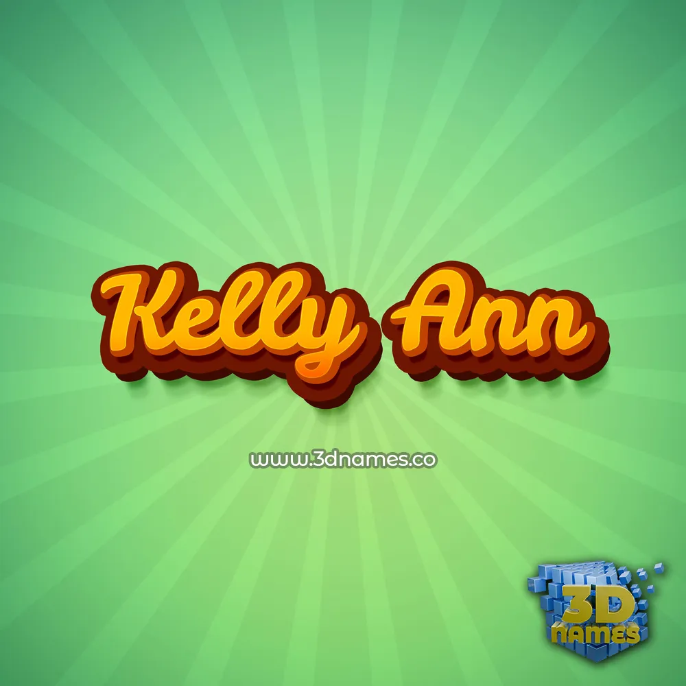 kelly ann in Green Rays style - 3D name wallpaper