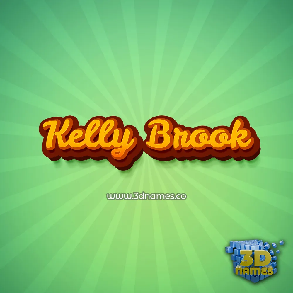 kelly brook in Green Rays style - 3D name wallpaper