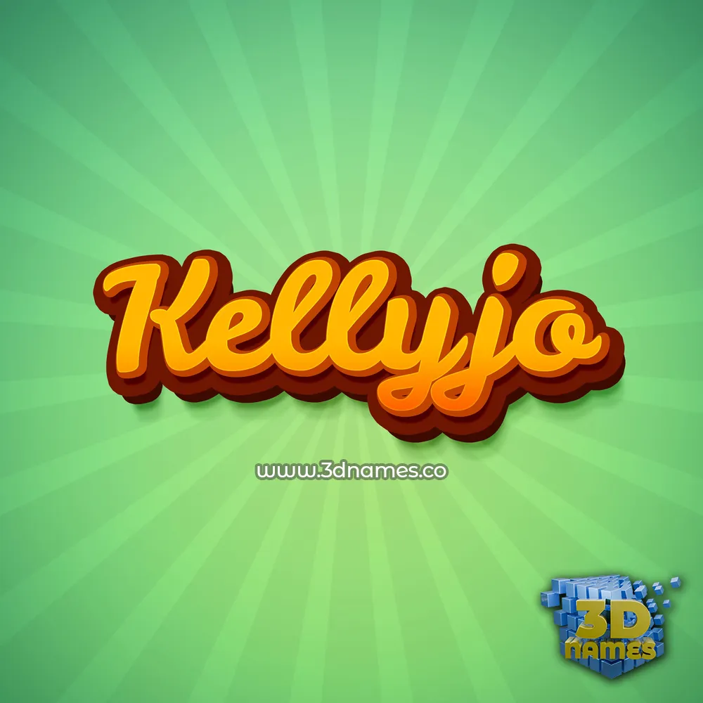 kellyjo in Green Rays style - 3D name wallpaper