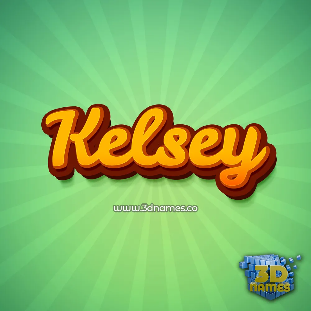 kelsey in Green Rays style - 3D name wallpaper