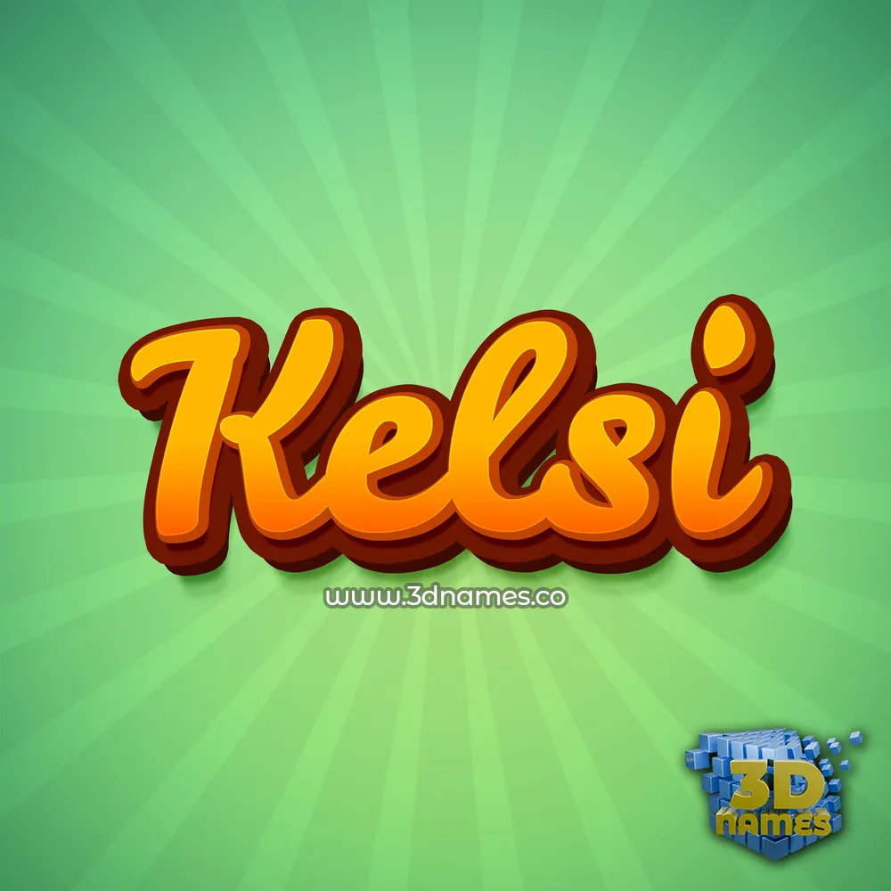 kelsi in Green Rays style - 3D name wallpaper