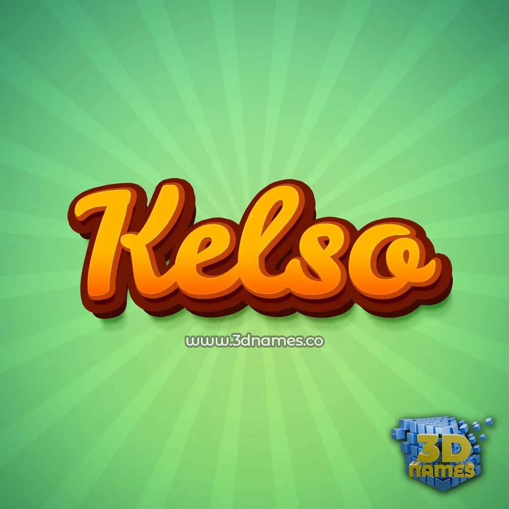 kelso in Green Rays style - 3D name wallpaper