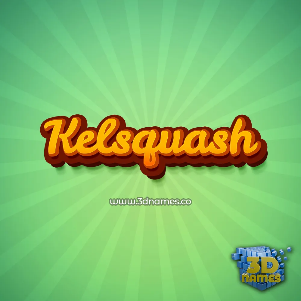 kelsquash in Green Rays style - 3D name wallpaper