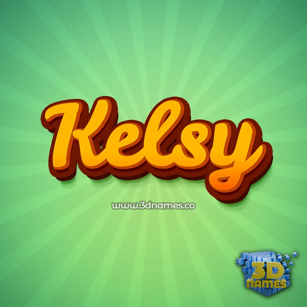 kelsy in Green Rays style - 3D name wallpaper