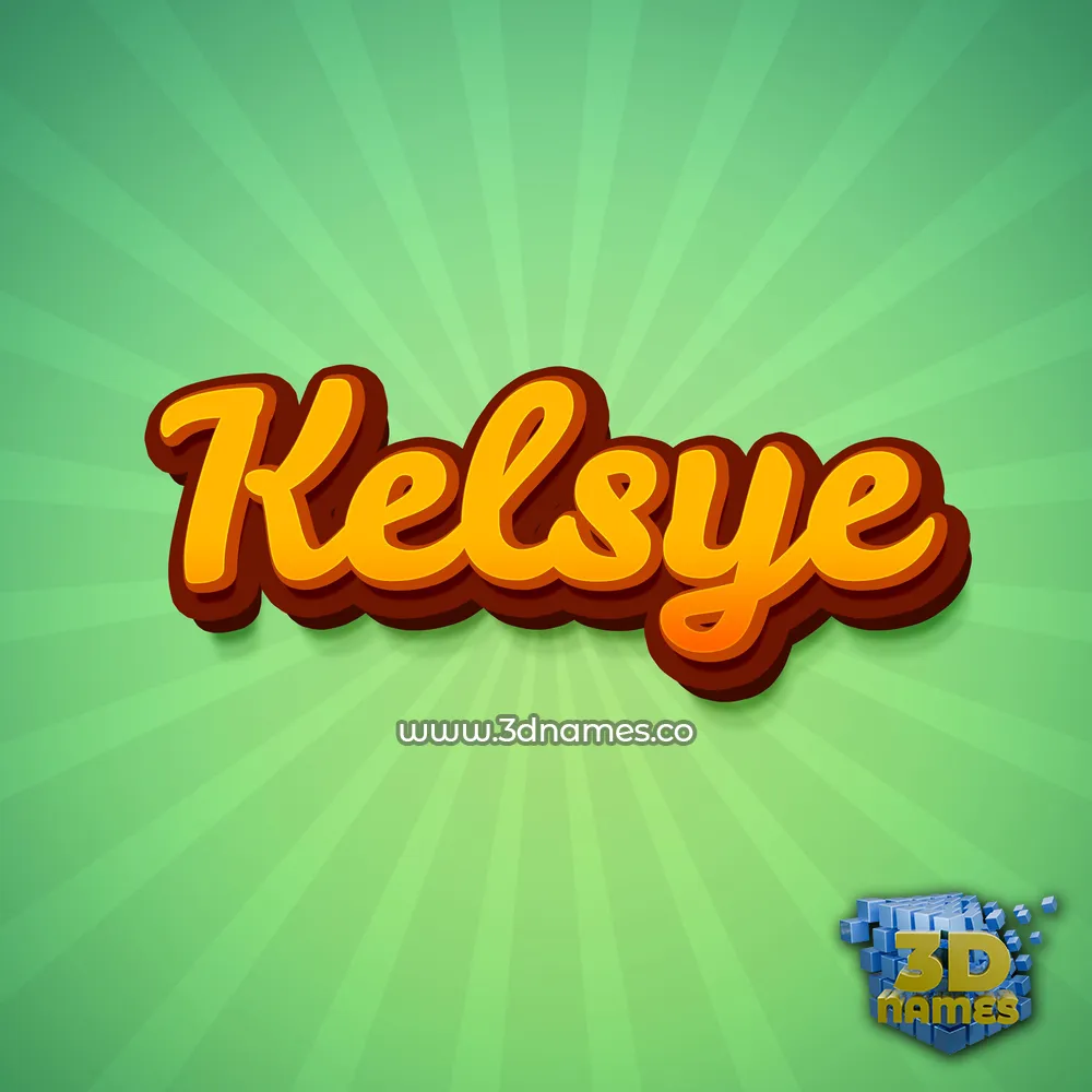 kelsye in Green Rays style - 3D name wallpaper