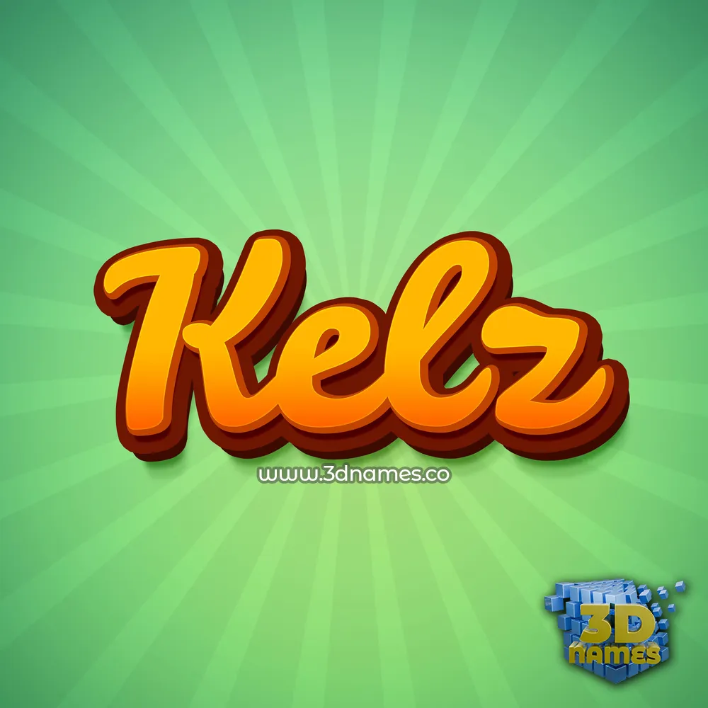 kelz in Green Rays style - 3D name wallpaper
