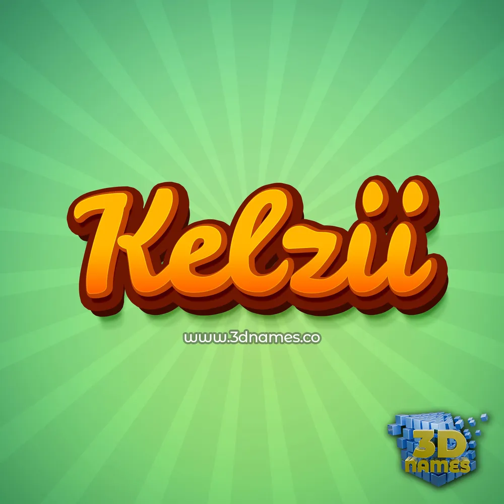 kelzii in Green Rays style - 3D name wallpaper