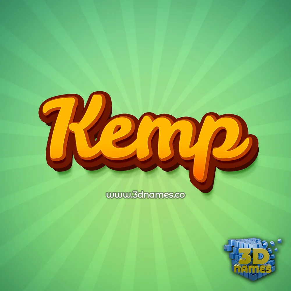 kemp in Green Rays style - 3D name wallpaper