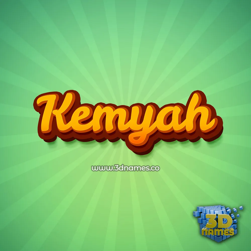 kemyah in Green Rays style - 3D name wallpaper