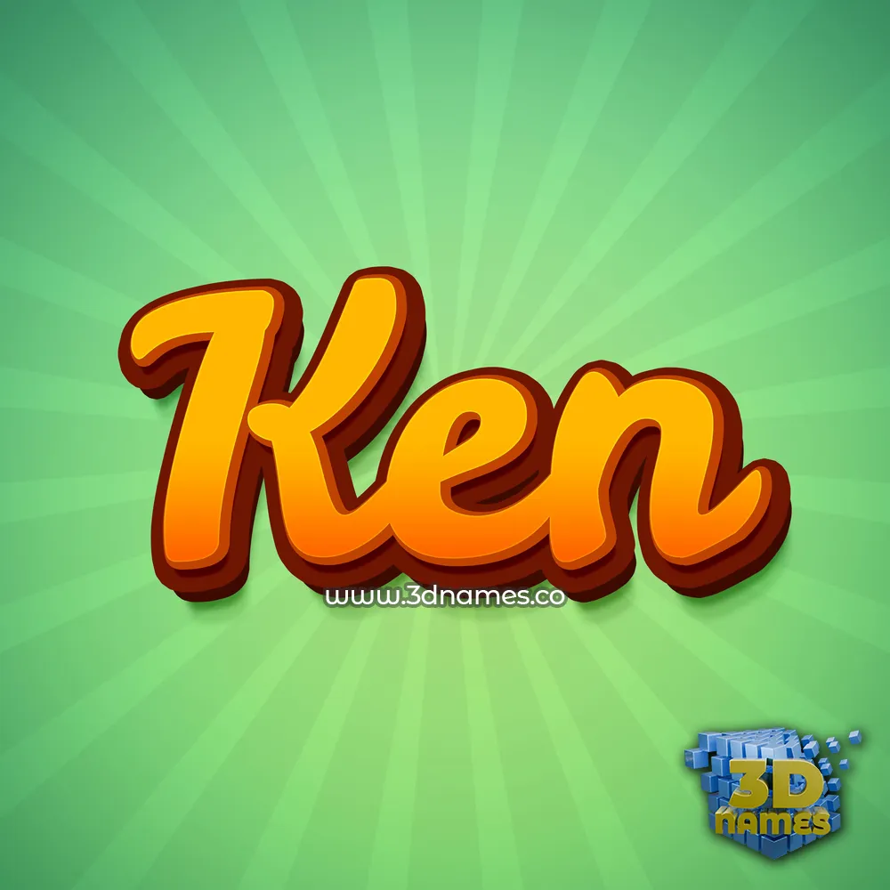 ken in Green Rays style - 3D name wallpaper