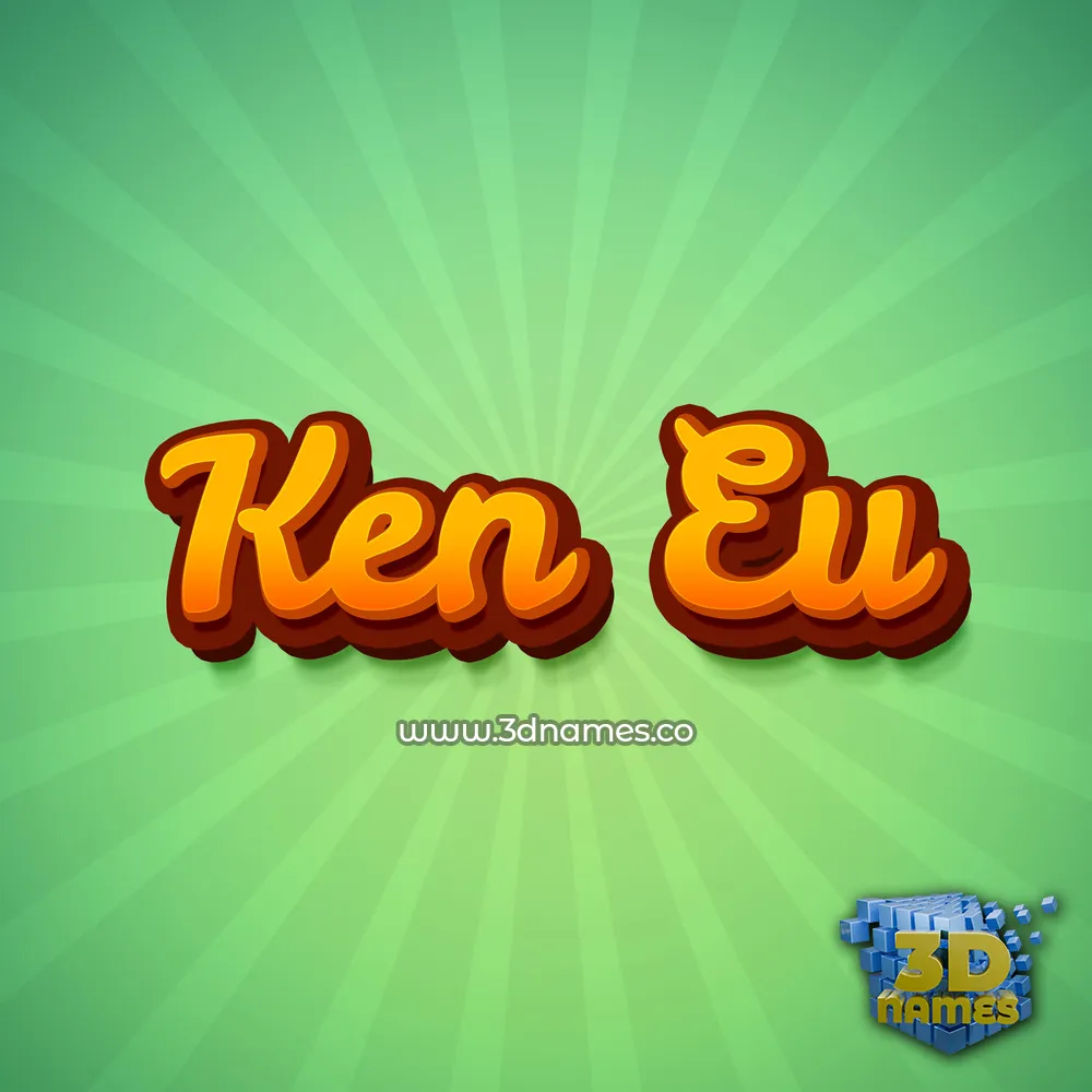 ken eu in Green Rays style - 3D name wallpaper