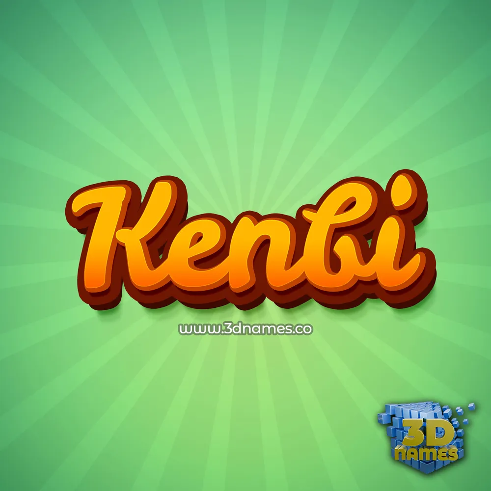 kenbi in Green Rays style - 3D name wallpaper