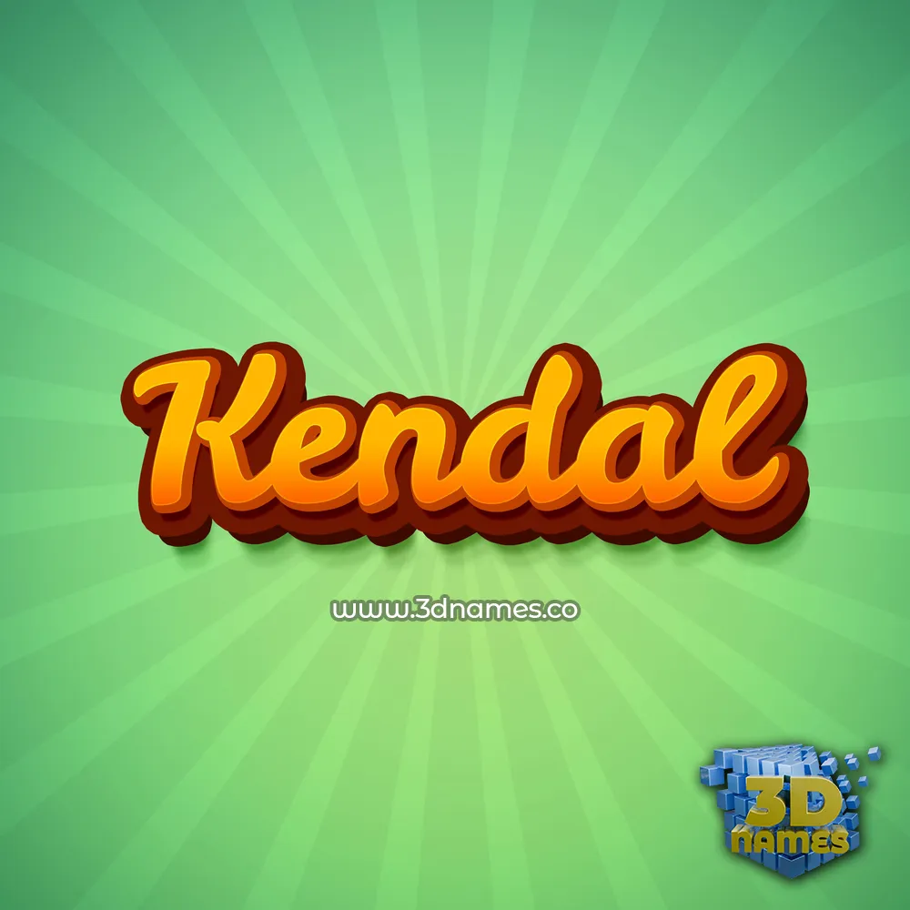 kendal in Green Rays style - 3D name wallpaper