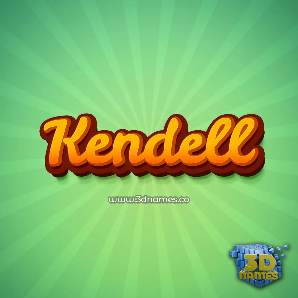 kendell in Green Rays style - 3D name wallpaper