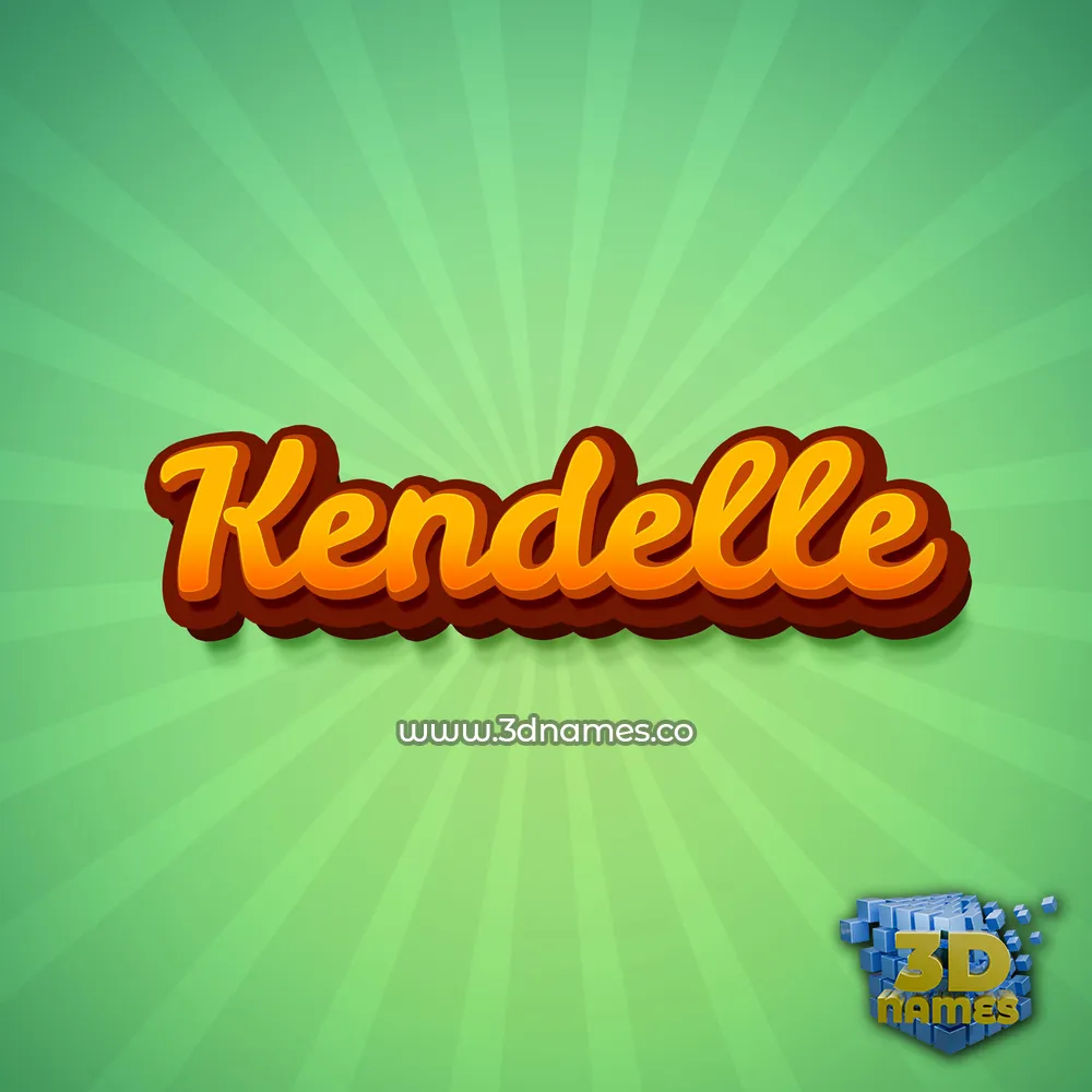 kendelle in Green Rays style - 3D name wallpaper