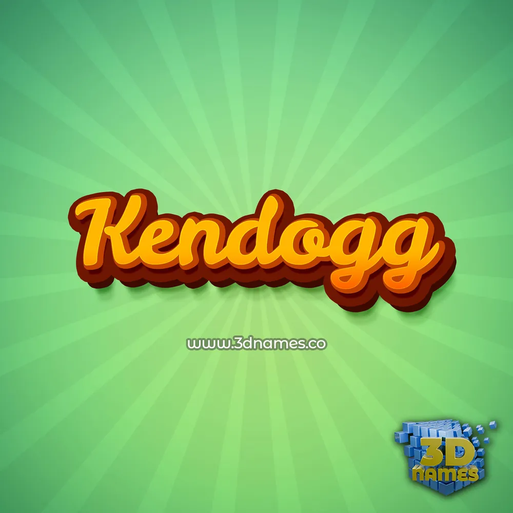 kendogg in Green Rays style - 3D name wallpaper