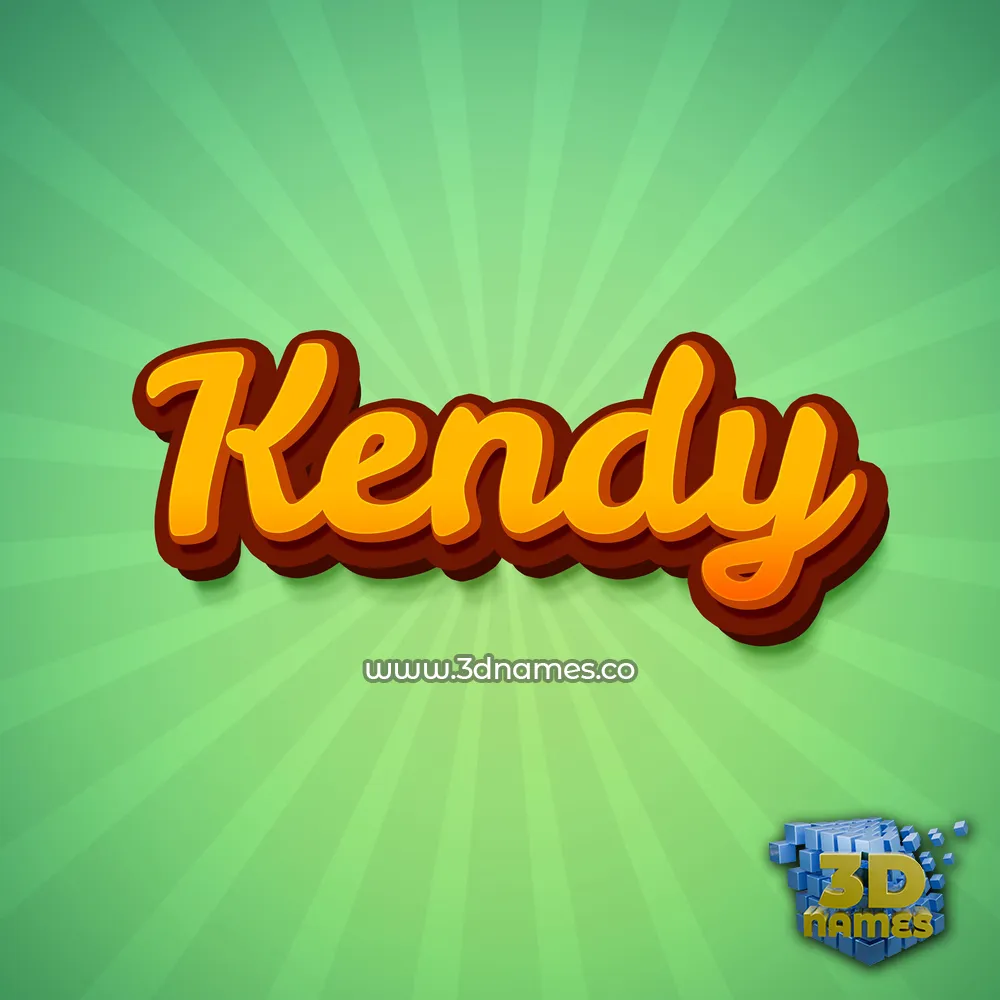 kendy in Green Rays style - 3D name wallpaper
