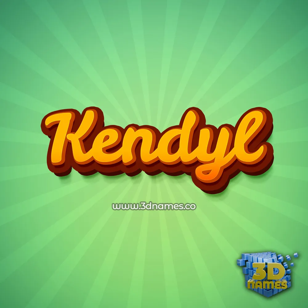 kendyl in Green Rays style - 3D name wallpaper