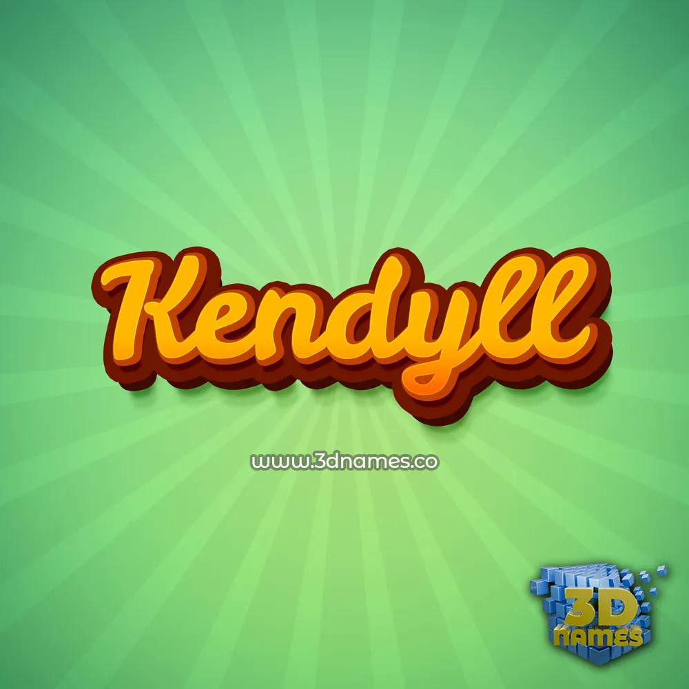 kendyll in Green Rays style - 3D name wallpaper