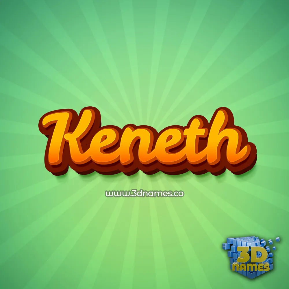 keneth in Green Rays style - 3D name wallpaper