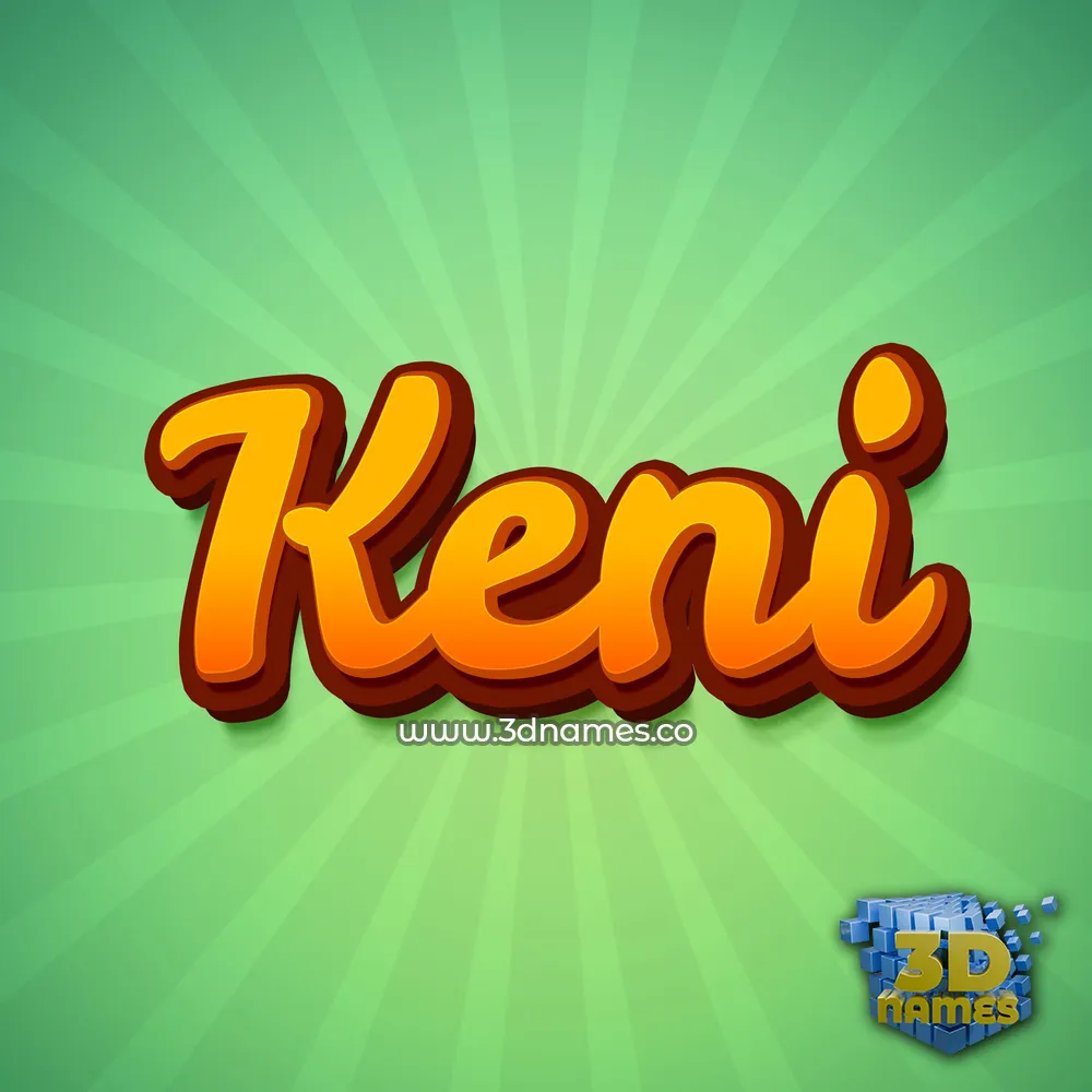 keni in Green Rays style - 3D name wallpaper