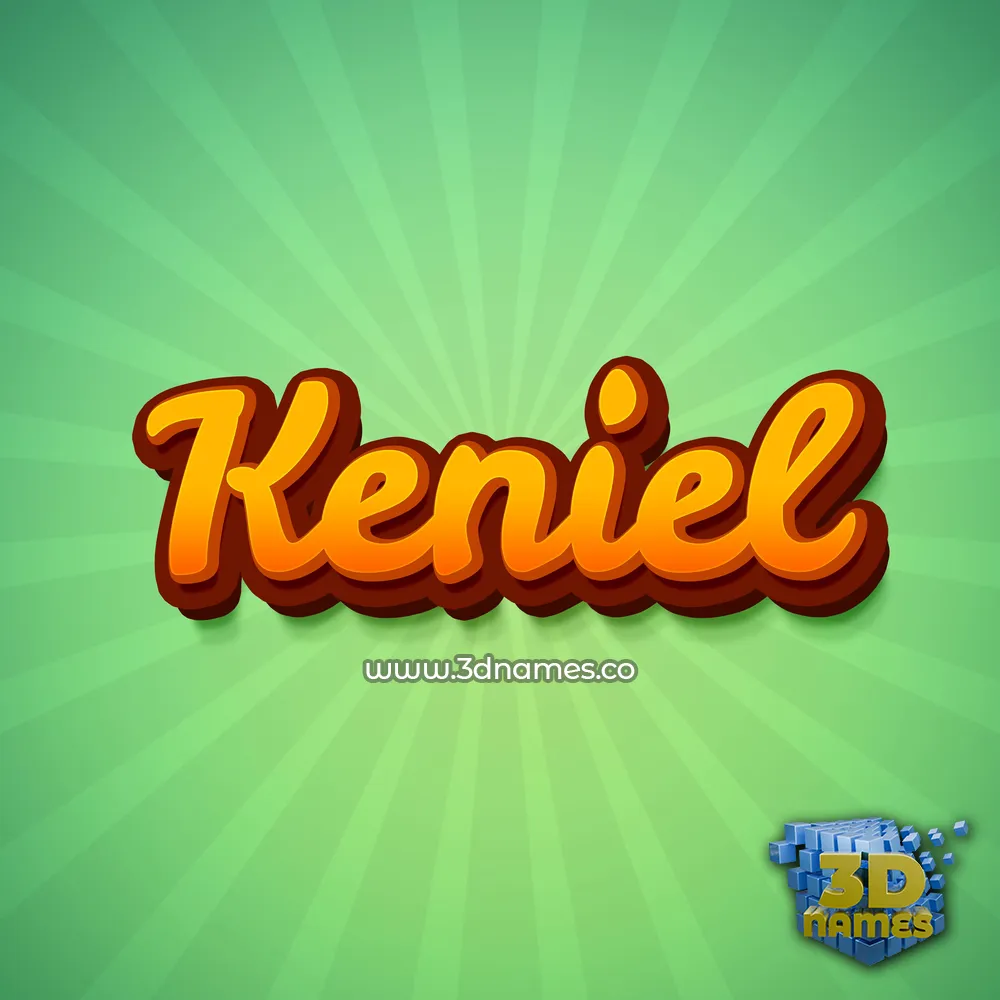 keniel in Green Rays style - 3D name wallpaper
