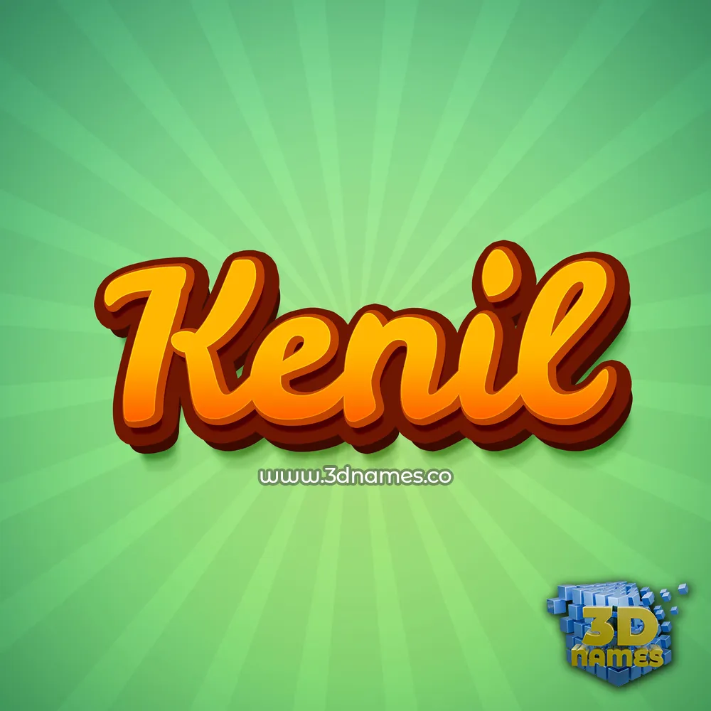 kenil in Green Rays style - 3D name wallpaper