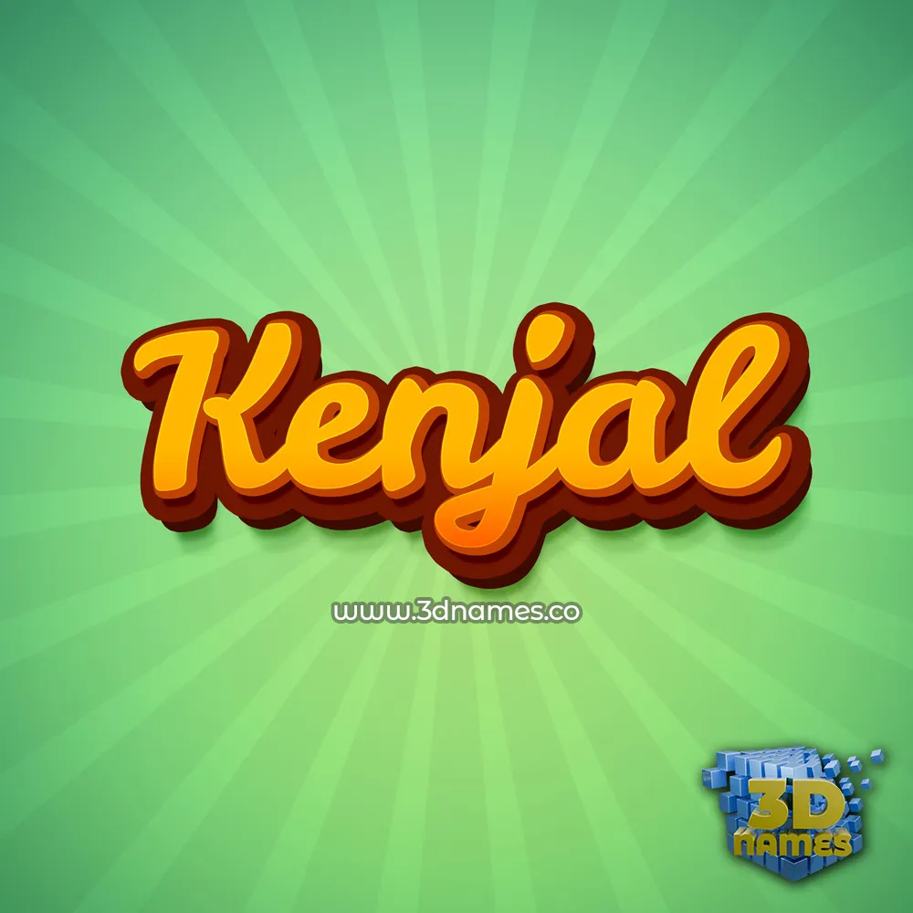 kenjal in Green Rays style - 3D name wallpaper