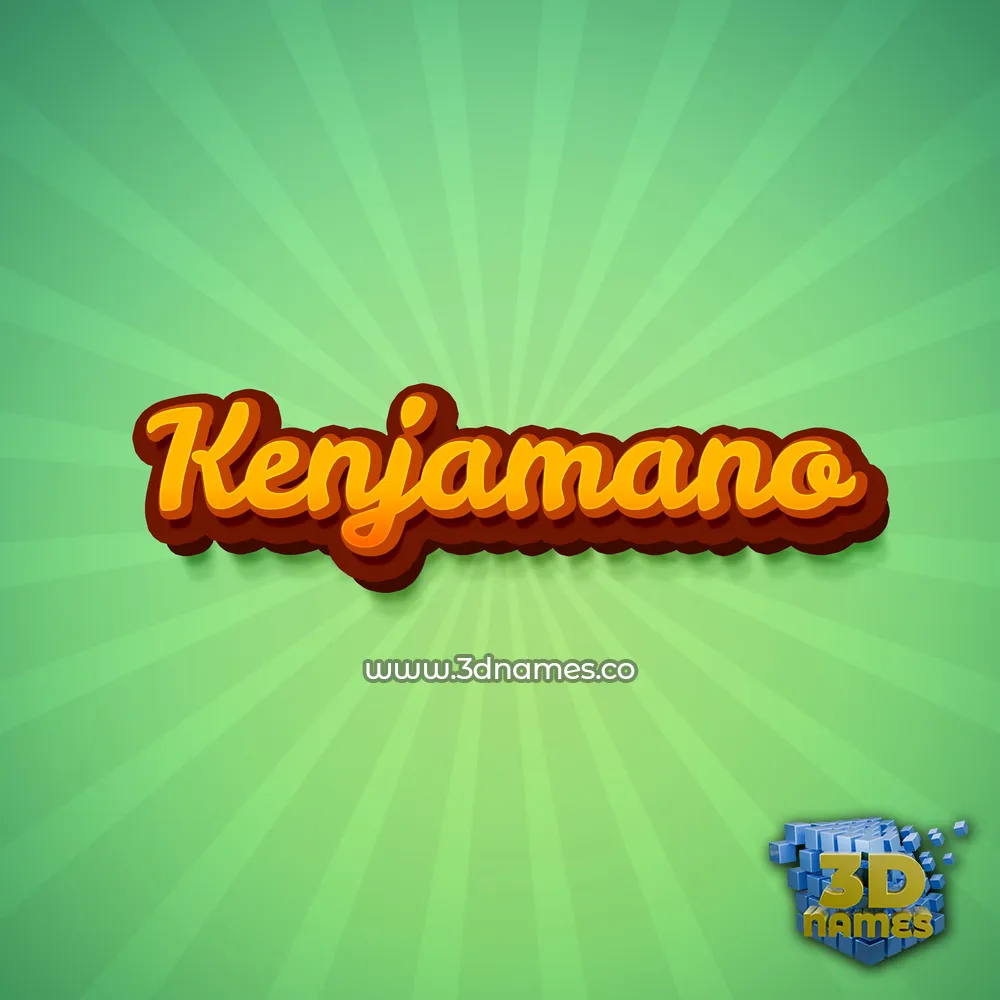 kenjamano in Green Rays style - 3D name wallpaper