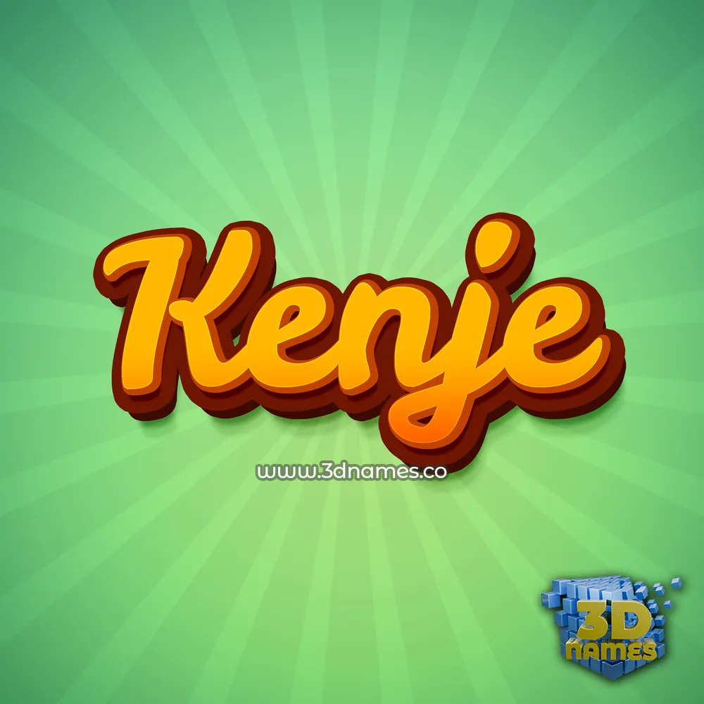kenje in Green Rays style - 3D name wallpaper