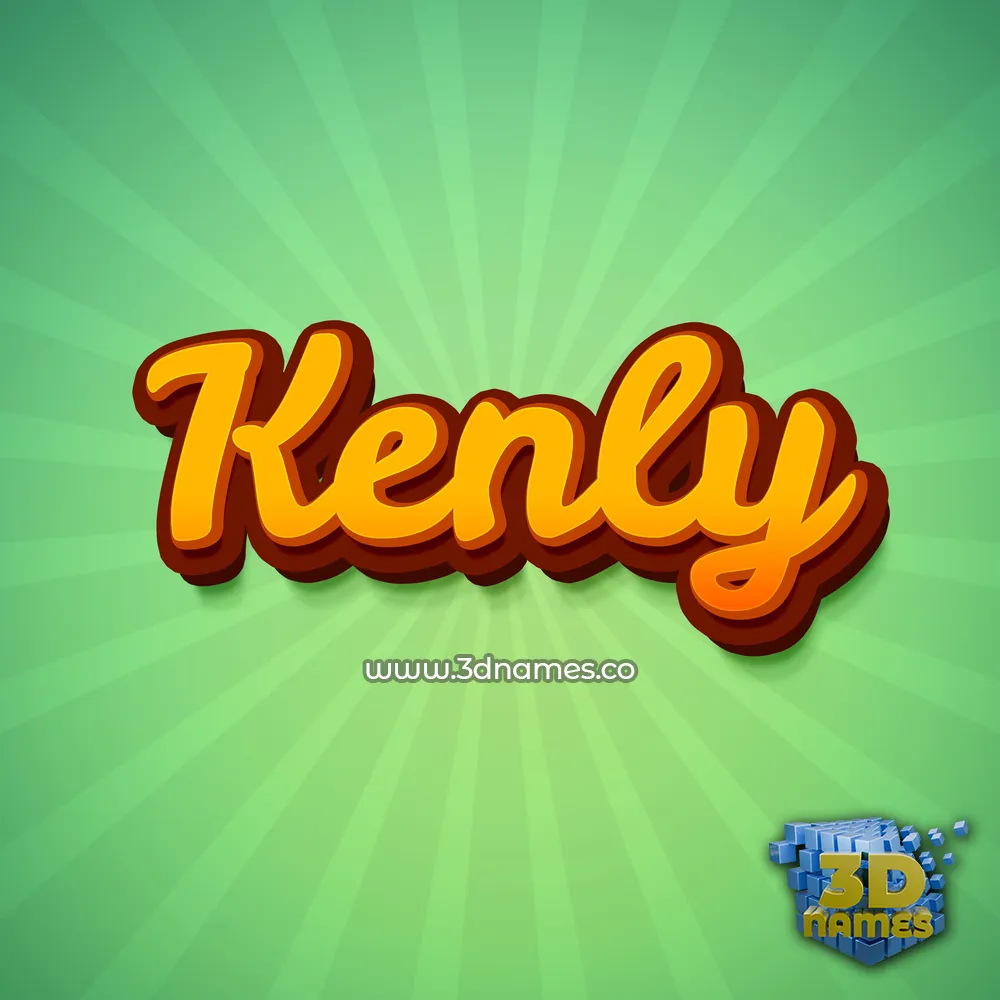 kenly in Green Rays style - 3D name wallpaper