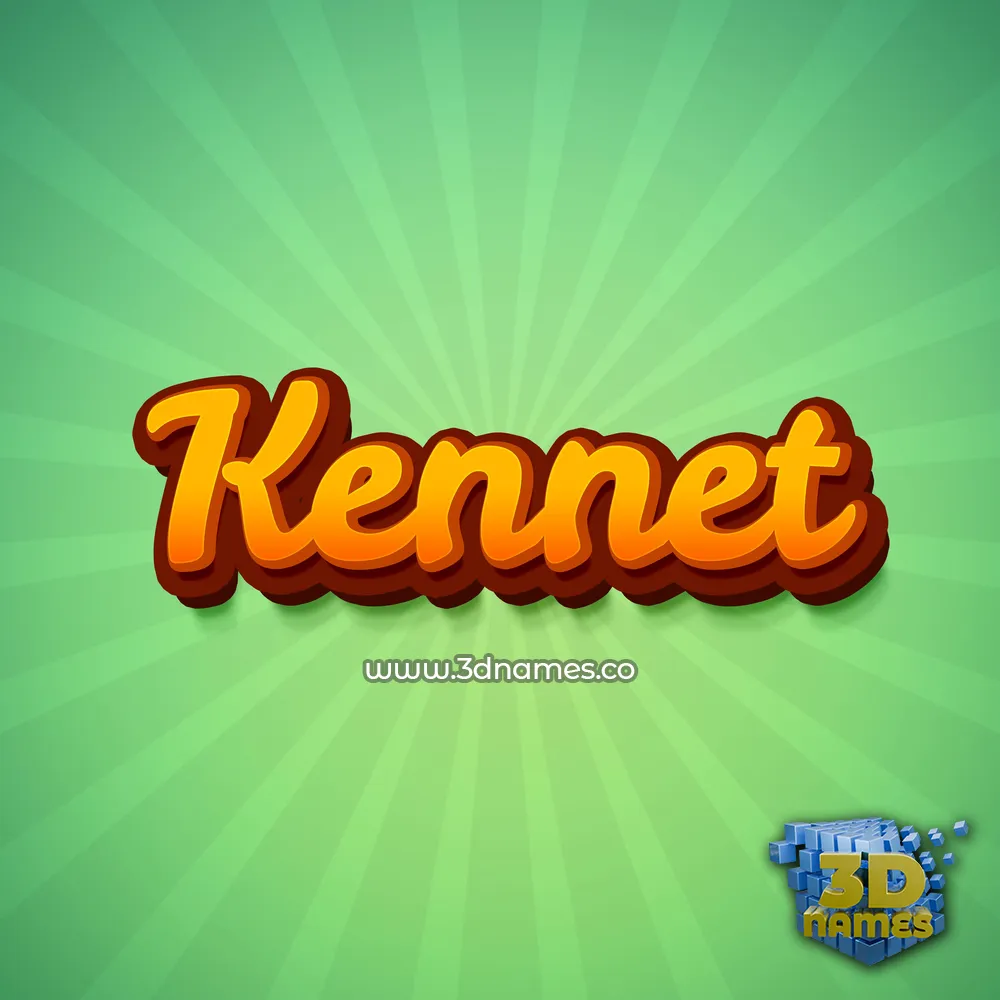 kennet in Green Rays style - 3D name wallpaper