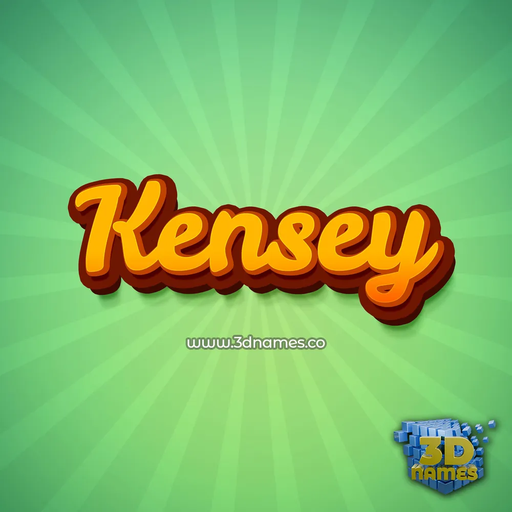 kensey in Green Rays style - 3D name wallpaper