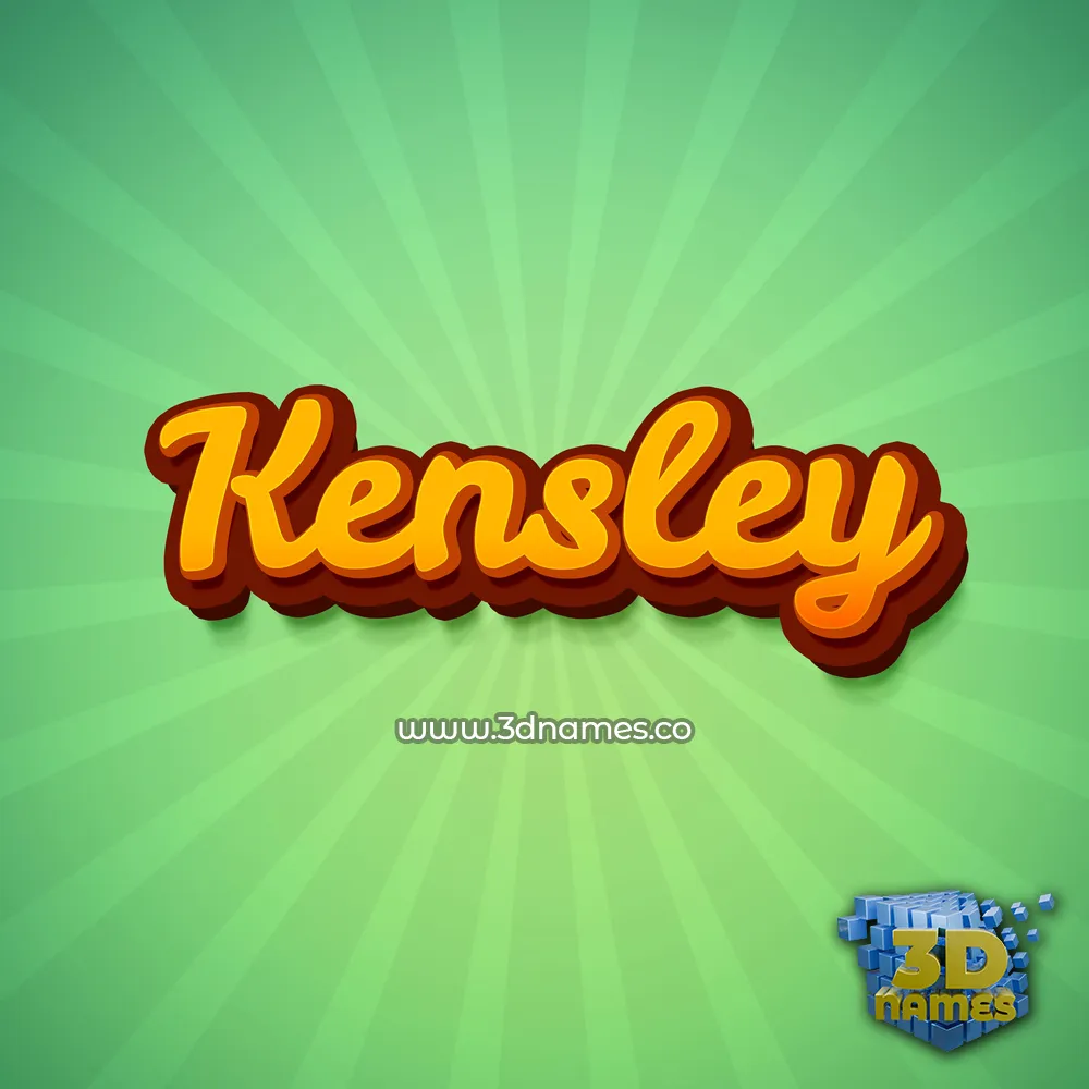 kensley in Green Rays style - 3D name wallpaper