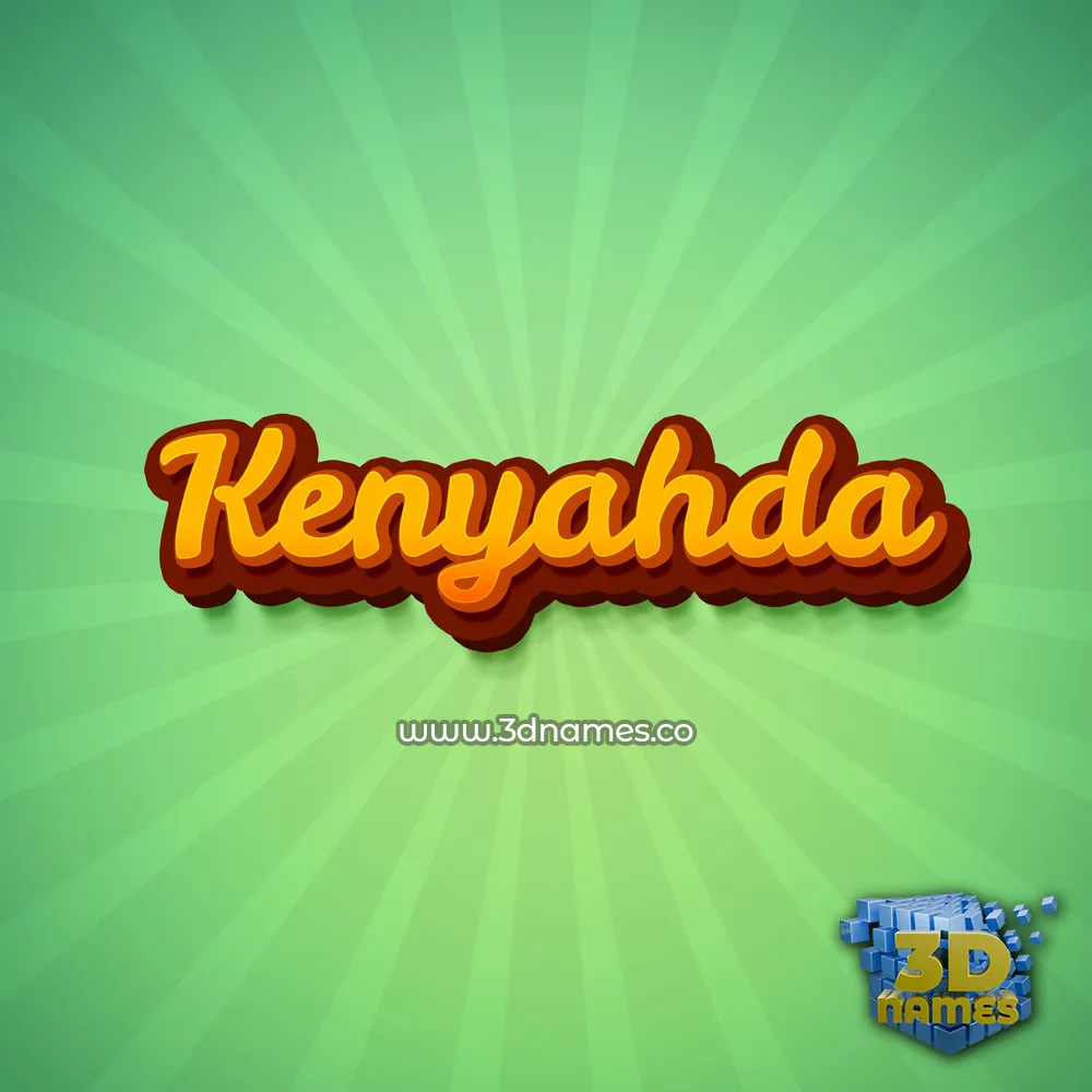 kenyahda in Green Rays style - 3D name wallpaper