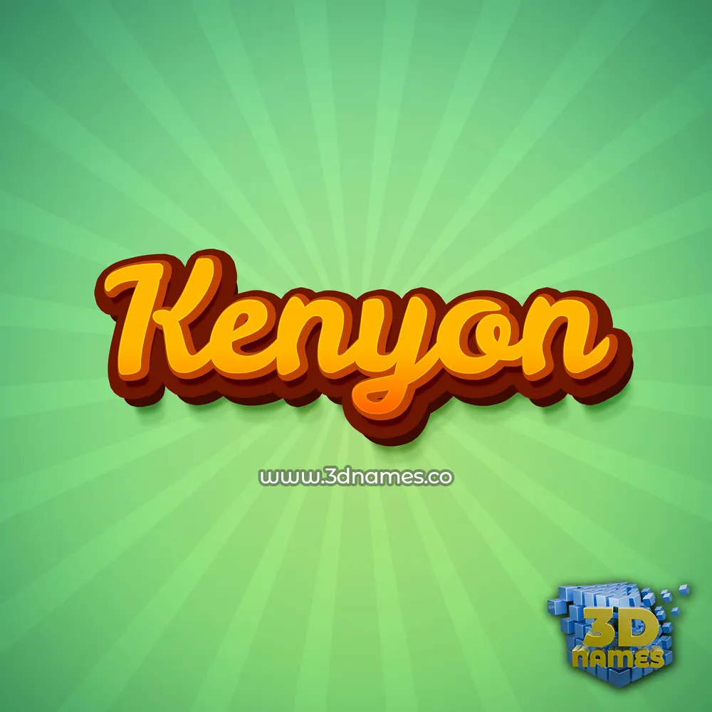 kenyon in Green Rays style - 3D name wallpaper