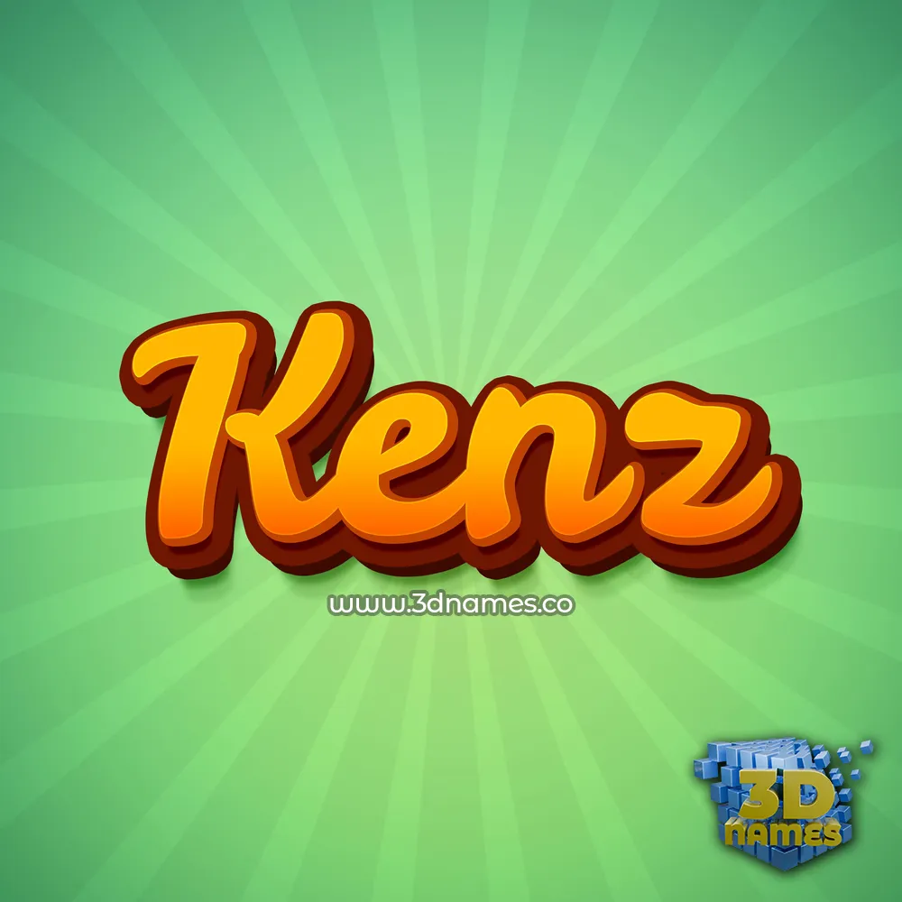 kenz in Green Rays style - 3D name wallpaper