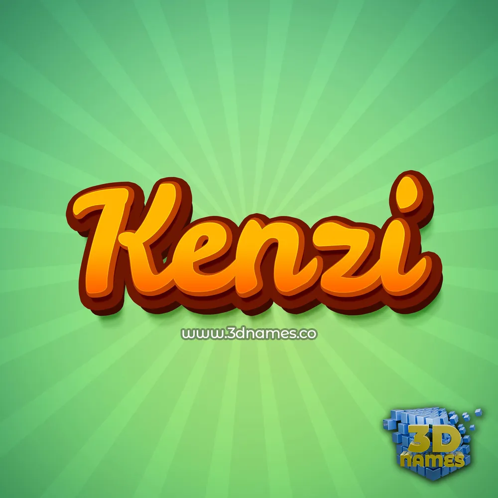 kenzi in Green Rays style - 3D name wallpaper