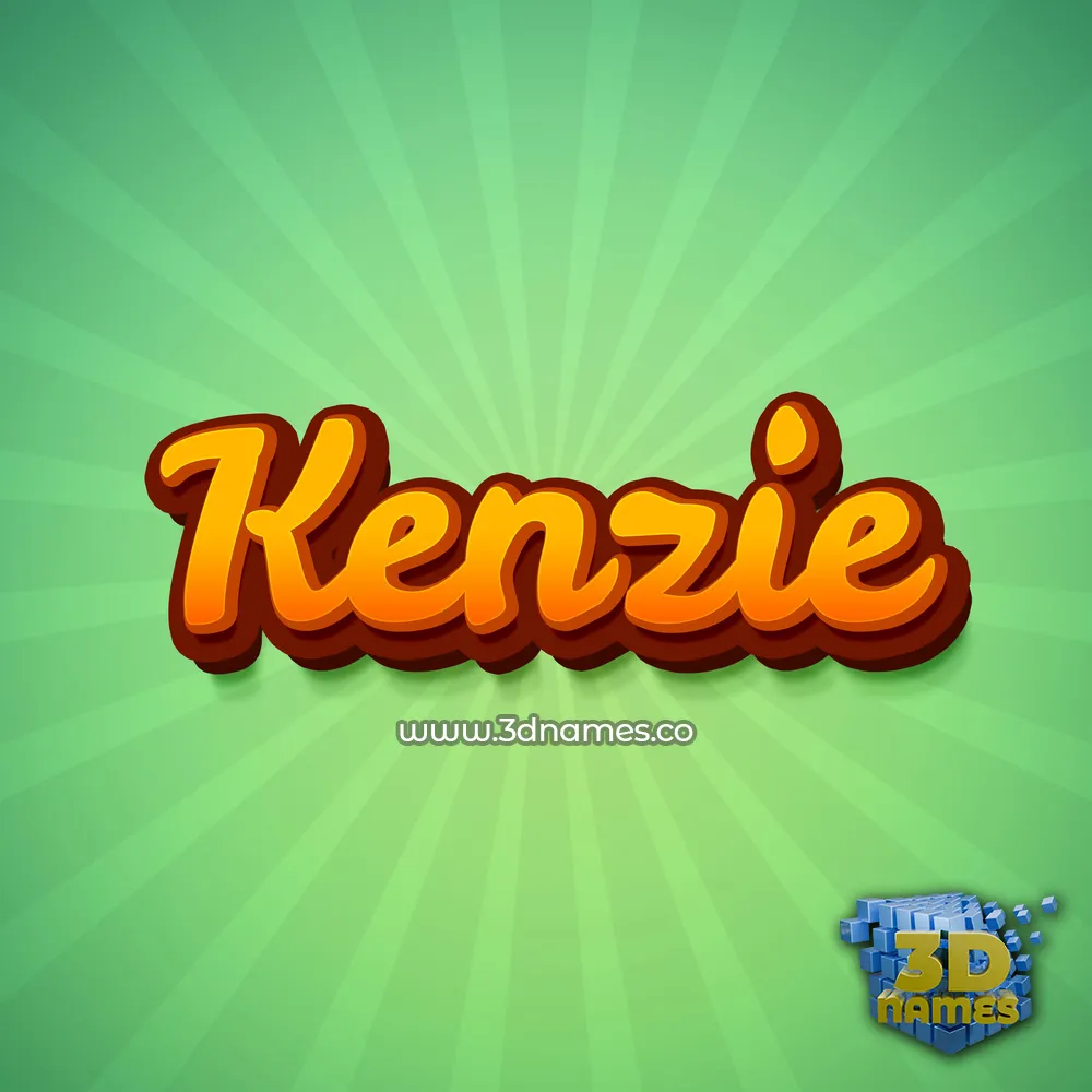 kenzie in Green Rays style - 3D name wallpaper