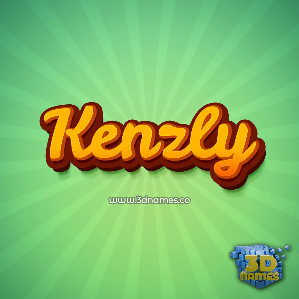 kenzly in Green Rays style - 3D name wallpaper