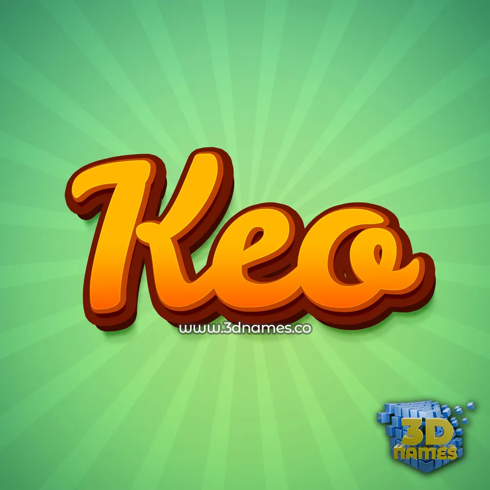 keo in Green Rays style - 3D name wallpaper