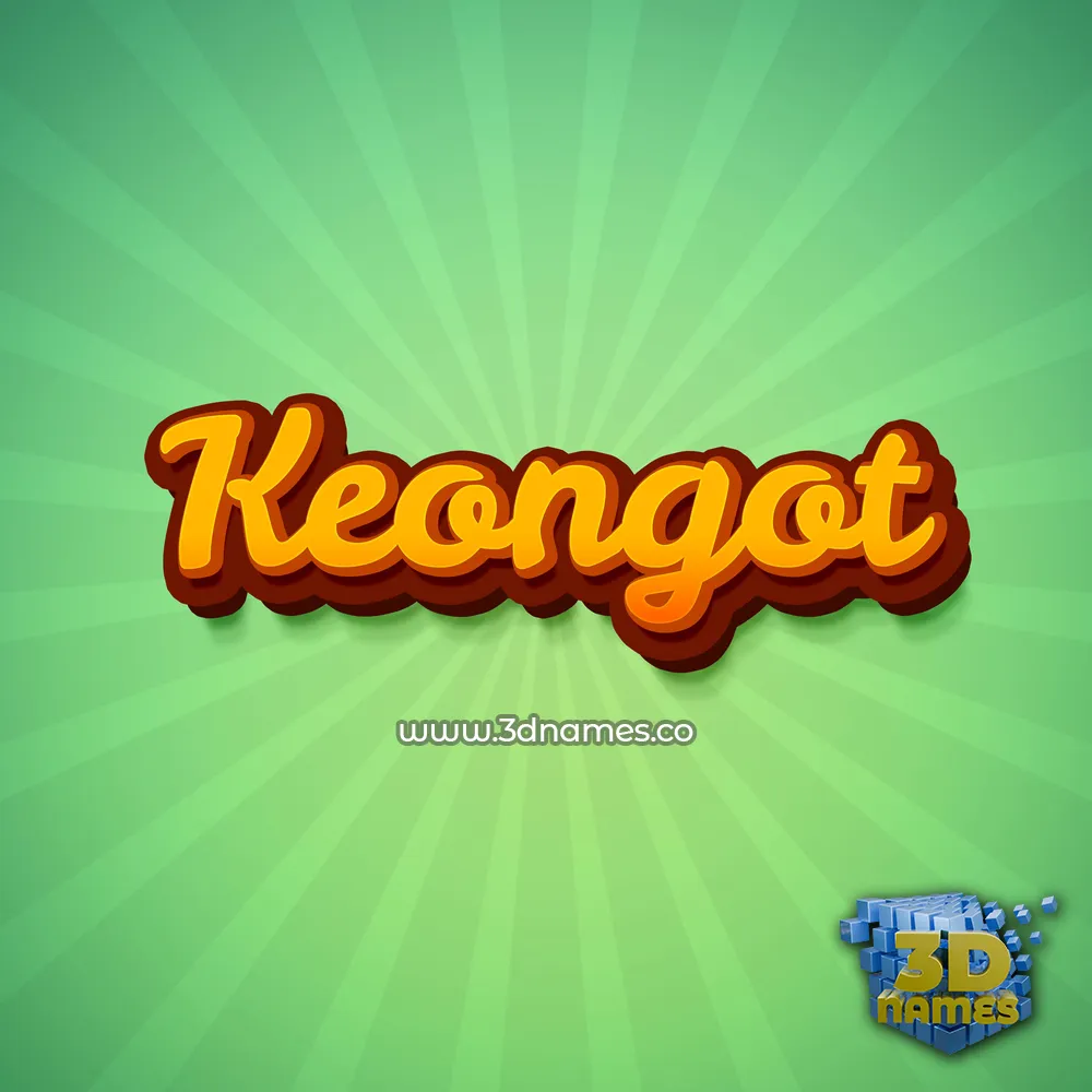 keongot in Green Rays style - 3D name wallpaper
